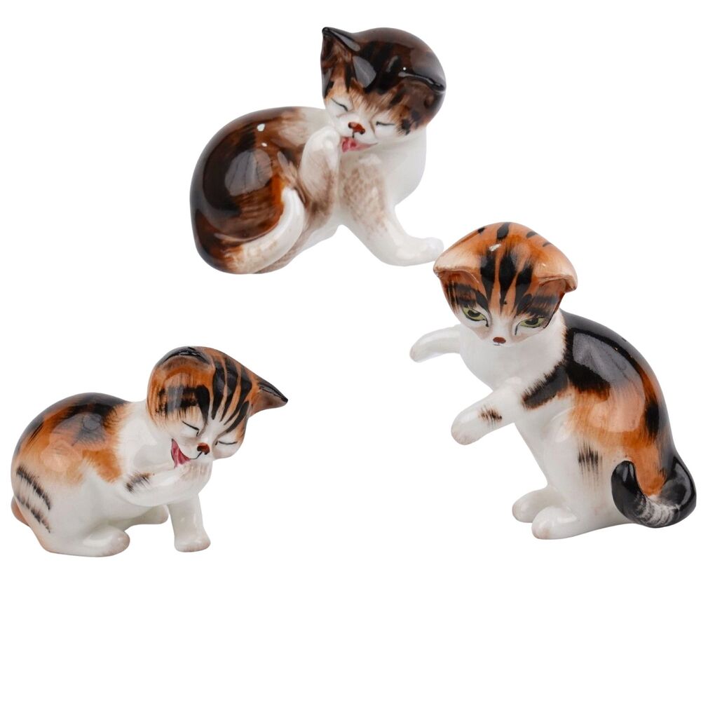 RARE Royal Doulton Bone China Kittens HN2580 HN2582 HN2583 Vintage Cat Set of 3